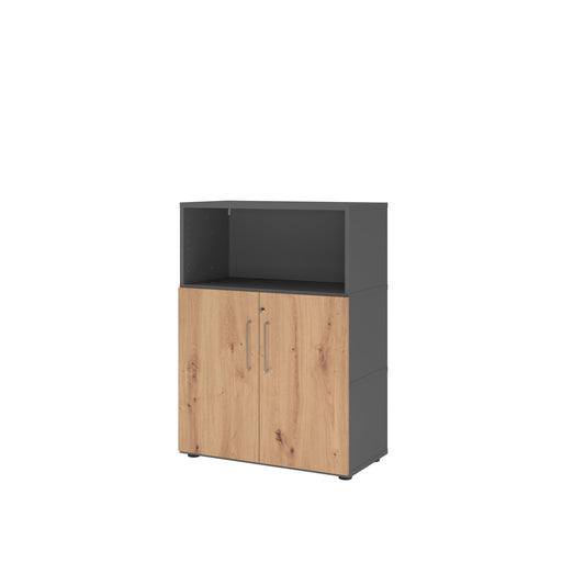 Hammerbacher Regalschrank FlexWall 800 x 1.100 x 417 mm (B x H x T) Flügeltür ohne Rollen Holz