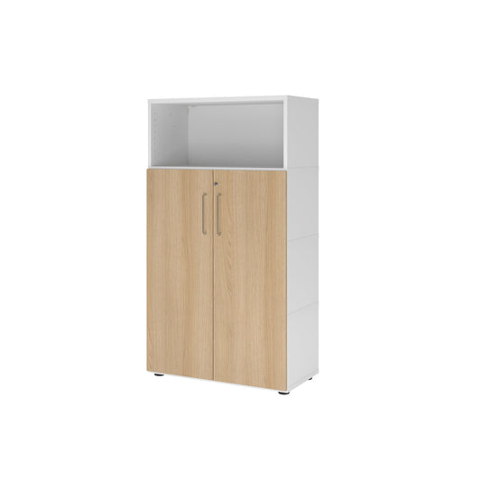 Hammerbacher Regalschrank FlexWall 800 x 1.452 x 417 mm (B x H x T) Flügeltür ohne Rollen Holz