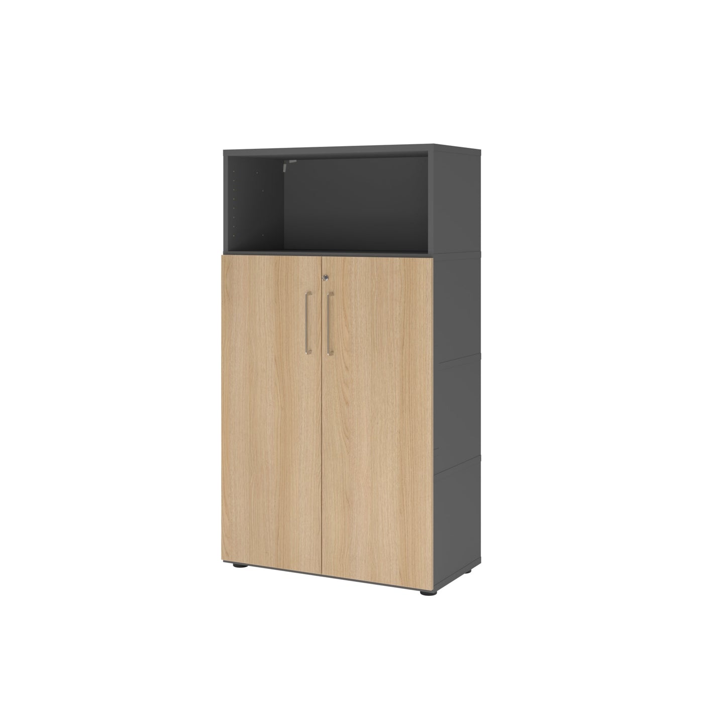 Hammerbacher Regalschrank FlexWall 800 x 1.452 x 417 mm (B x H x T) Flügeltür ohne Rollen Holz