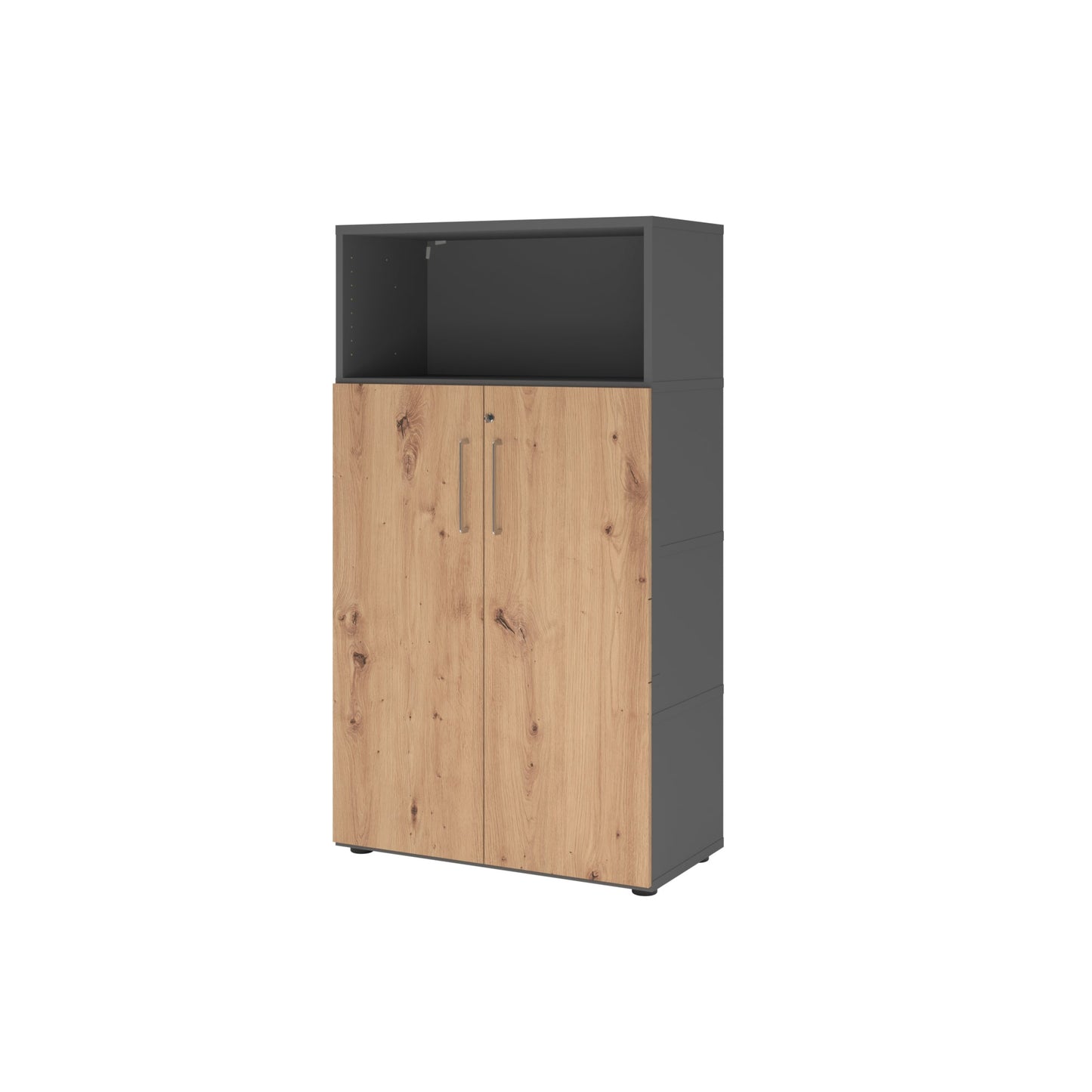 Hammerbacher Regalschrank FlexWall 800 x 1.452 x 417 mm (B x H x T) Flügeltür ohne Rollen Holz