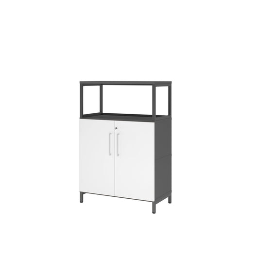 Hammerbacher Regalschrank FlexWall 800 x 1.180 x 417 mm (B x H x T) Flügeltür ohne Rollen Holz