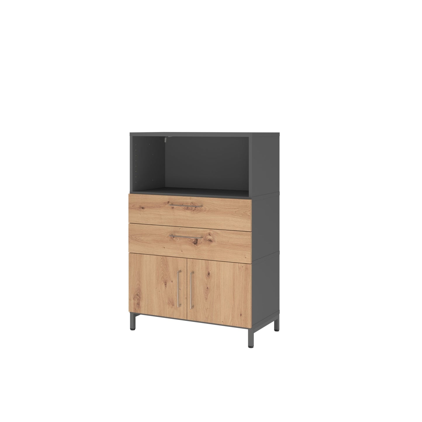 Hammerbacher Regalschrank FlexWall 800 x 1.180 x 417 mm (B x H x T) Flügeltür ohne Rollen Holz
