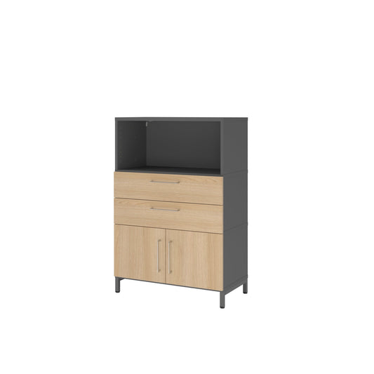 Hammerbacher Regalschrank FlexWall 800 x 1.180 x 417 mm (B x H x T) Flügeltür ohne Rollen Holz