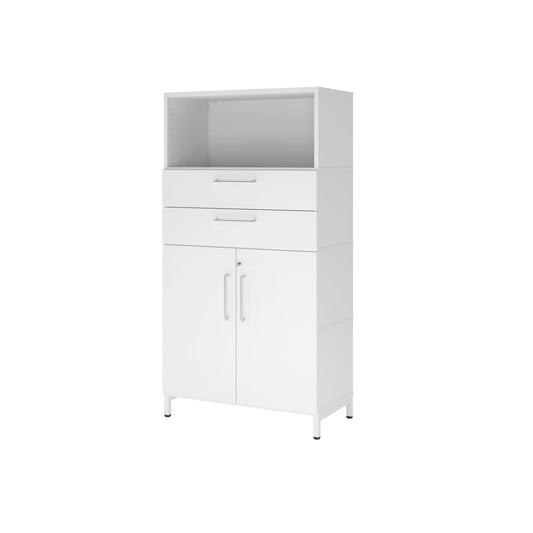 Hammerbacher Regalschrank FlexWall 800 x 1.532 x 417 mm (B x H x T) Flügeltür ohne Rollen Holz