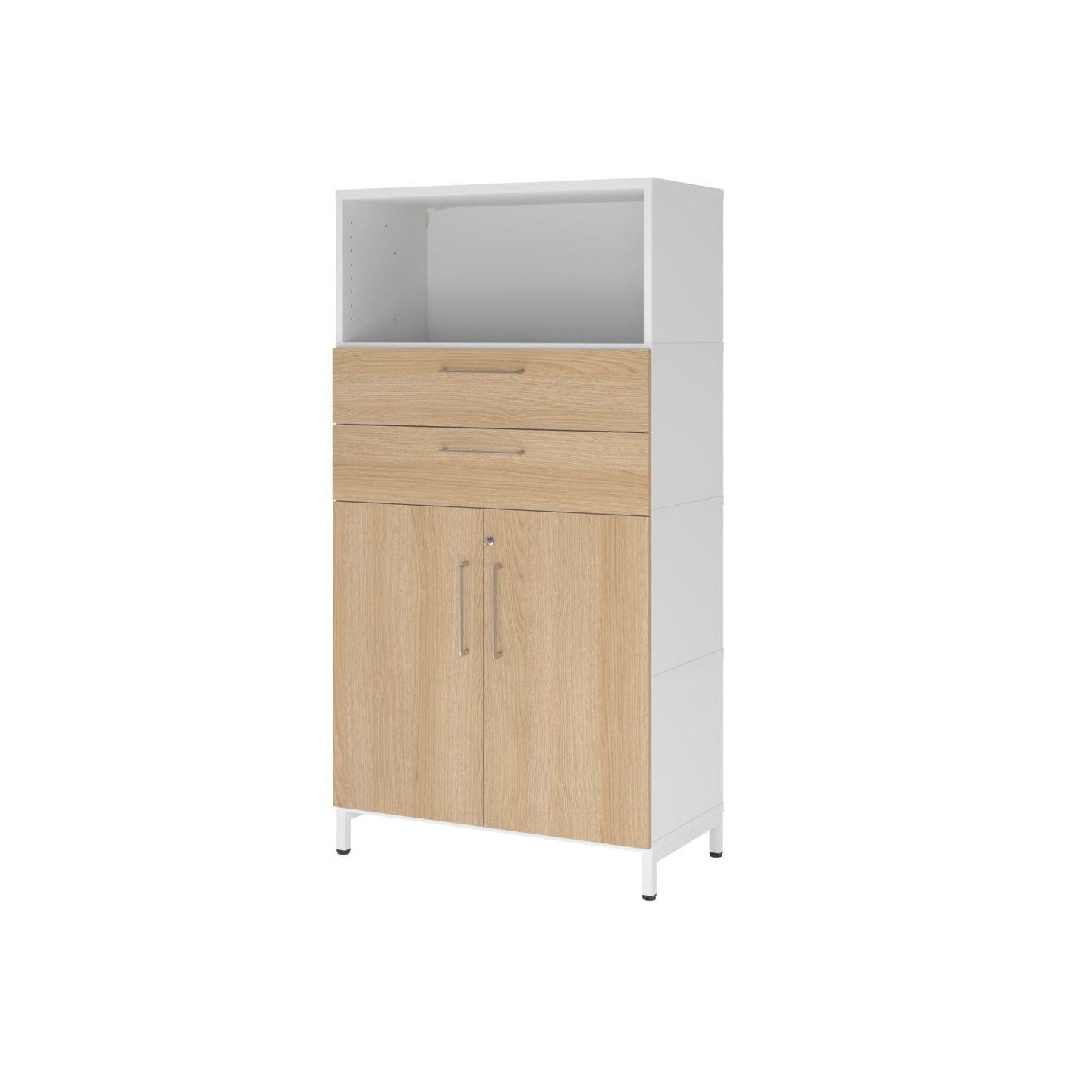 Hammerbacher Regalschrank FlexWall 800 x 1.532 x 417 mm (B x H x T) Flügeltür ohne Rollen Holz