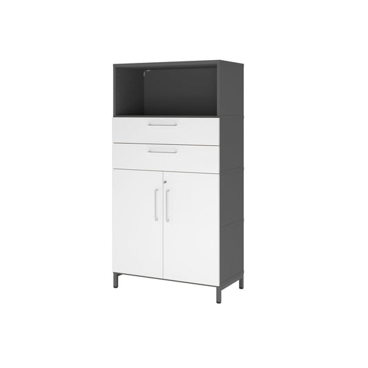 Hammerbacher Regalschrank FlexWall 800 x 1.532 x 417 mm (B x H x T) Flügeltür ohne Rollen Holz