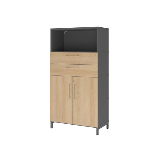 Hammerbacher Regalschrank FlexWall 800 x 1.532 x 417 mm (B x H x T) Flügeltür ohne Rollen Holz