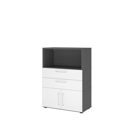 Hammerbacher Regalschrank FlexWall 800 x 1.100 x 417 mm (B x H x T) Flügeltür ohne Rollen Holz