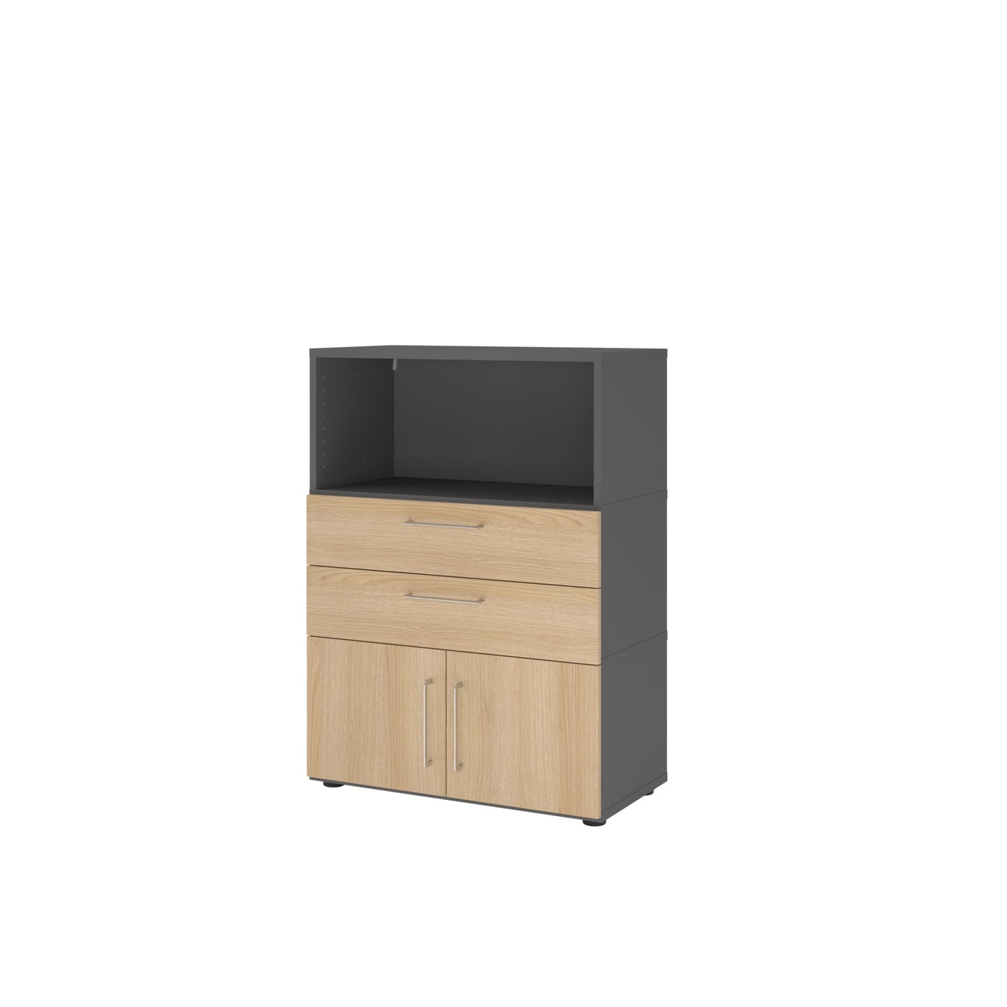 Hammerbacher Regalschrank FlexWall 800 x 1.100 x 417 mm (B x H x T) Flügeltür ohne Rollen Holz