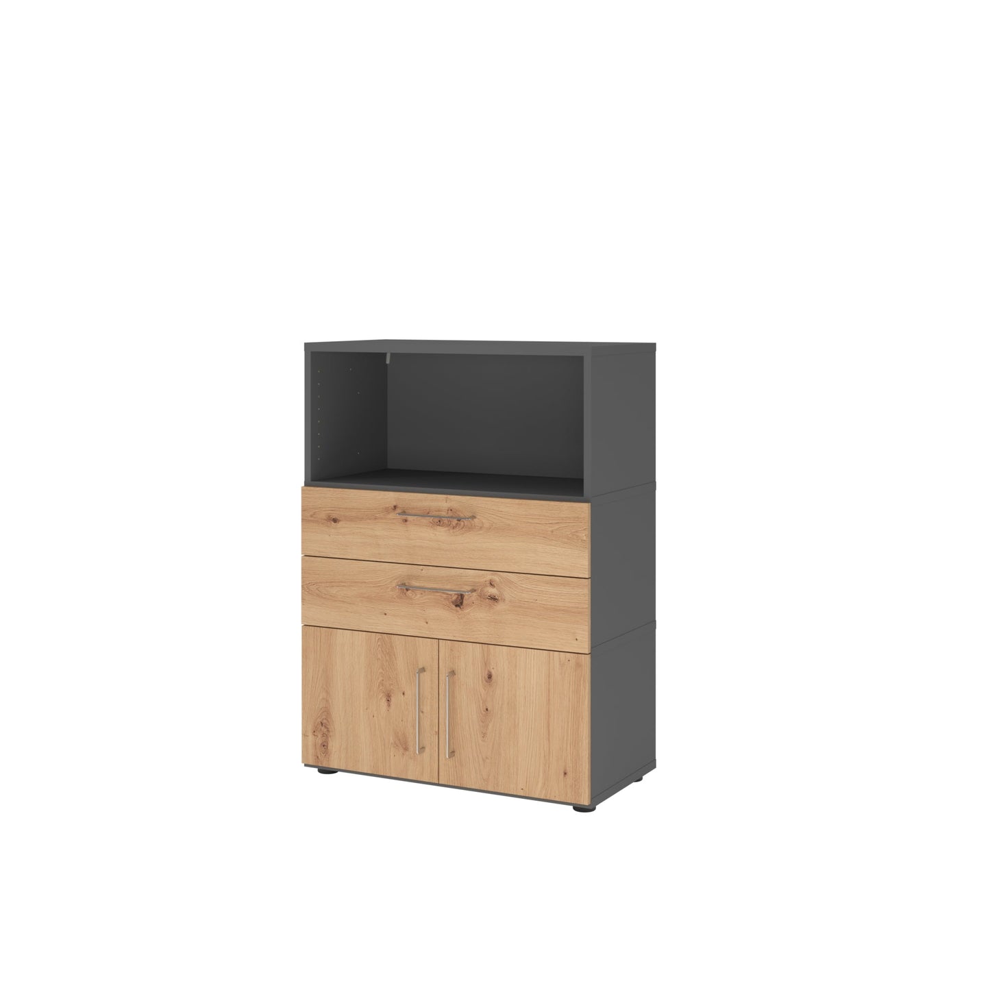 Hammerbacher Regalschrank FlexWall 800 x 1.100 x 417 mm (B x H x T) Flügeltür ohne Rollen Holz