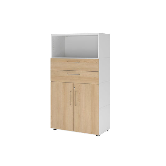 Hammerbacher Regalschrank FlexWall 800 x 1.452 x 417 mm (B x H x T) Flügeltür ohne Rollen Holz