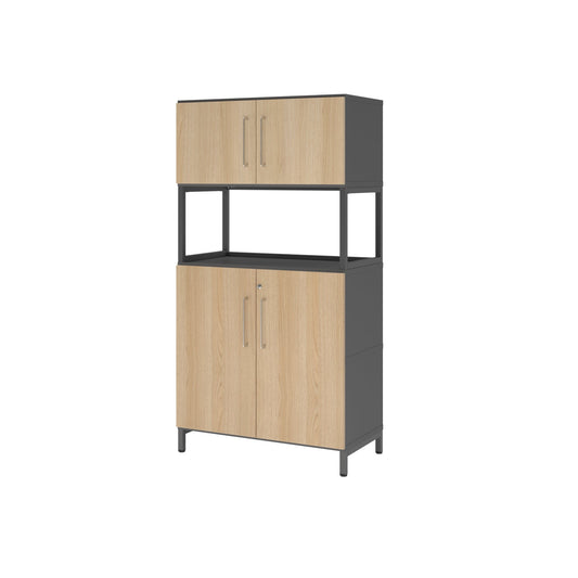 Hammerbacher Regalschrank FlexWall 800 x 1.532 x 417 mm (B x H x T) Flügeltür ohne Rollen Holz