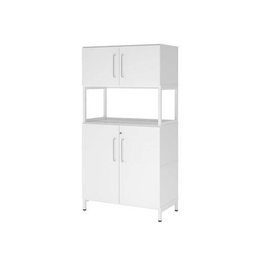 Hammerbacher Regalschrank FlexWall 800 x 1.532 x 417 mm (B x H x T) Flügeltür ohne Rollen Holz