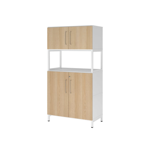 Hammerbacher Regalschrank FlexWall 800 x 1.532 x 417 mm (B x H x T) Flügeltür ohne Rollen Holz