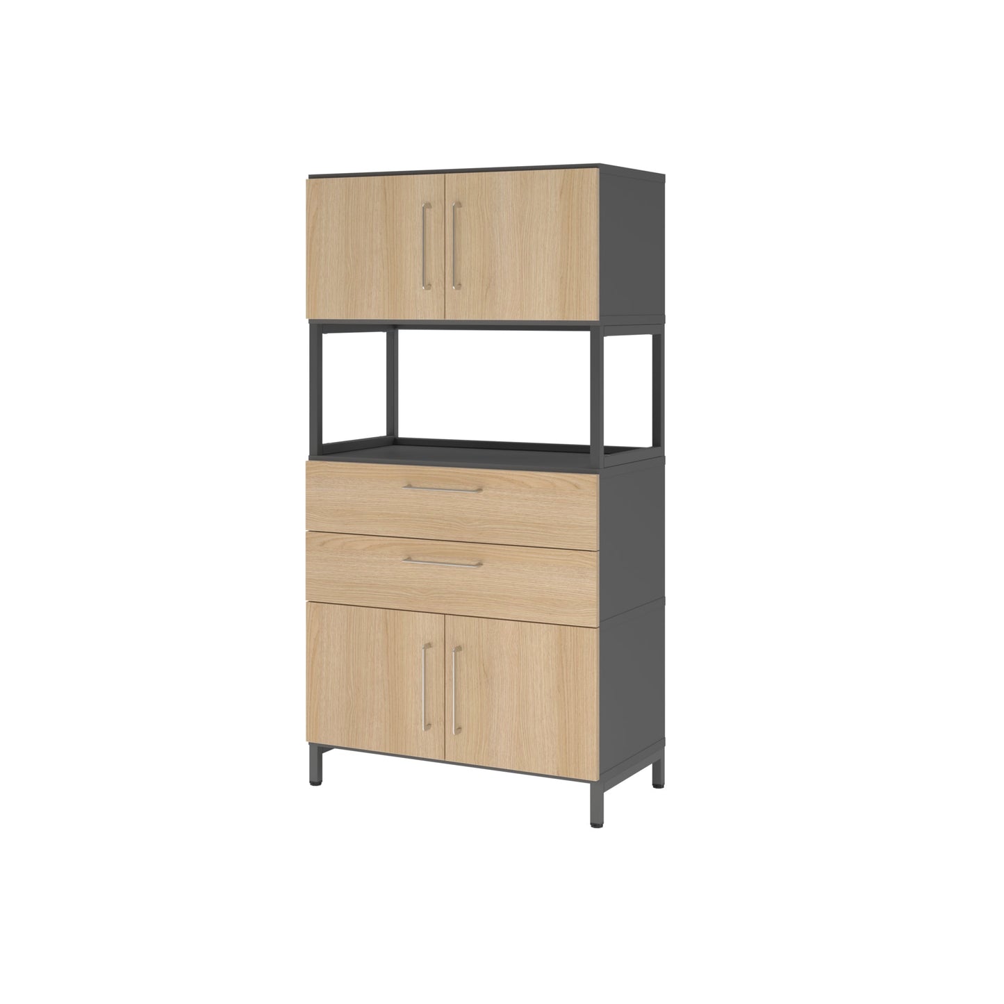 Hammerbacher Regalschrank FlexWall 800 x 1.532 x 417 mm (B x H x T) Flügeltür ohne Rollen Holz