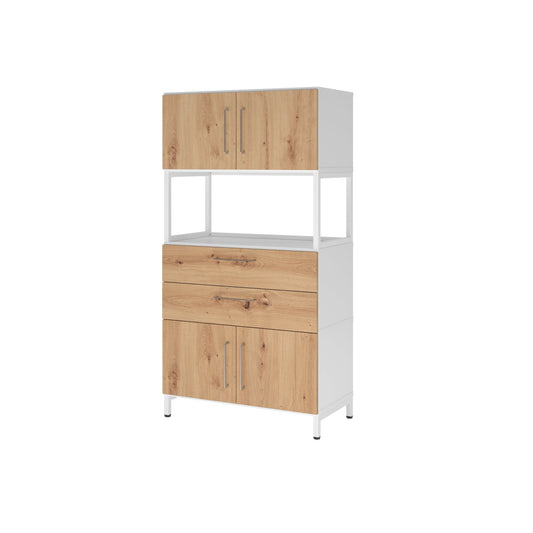 Hammerbacher Regalschrank FlexWall 800 x 1.532 x 417 mm (B x H x T) Flügeltür ohne Rollen Holz