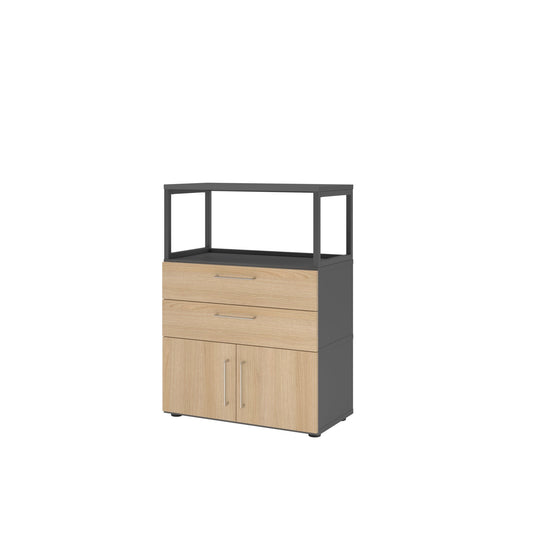 Hammerbacher Regalschrank FlexWall 800 x 1.100 x 417 mm (B x H x T) Flügeltür ohne Rollen Holz