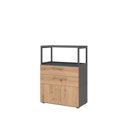 Hammerbacher Regalschrank FlexWall 800 x 1.100 x 417 mm (B x H x T) Flügeltür ohne Rollen Holz