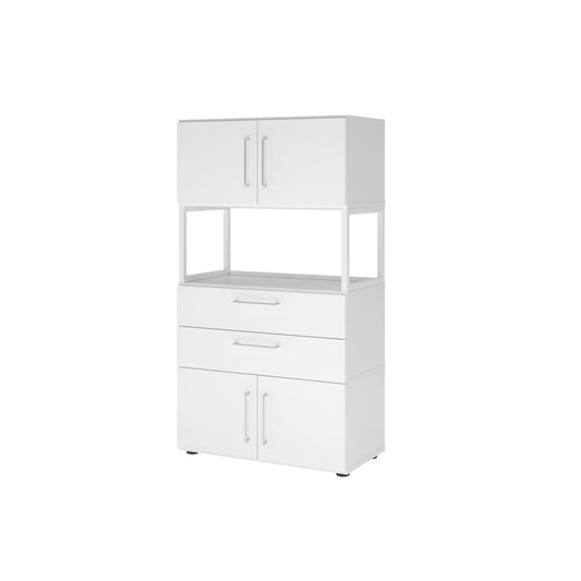 Hammerbacher Regalschrank FlexWall 800 x 1.452 x 417 mm (B x H x T) Flügeltür ohne Rollen Holz