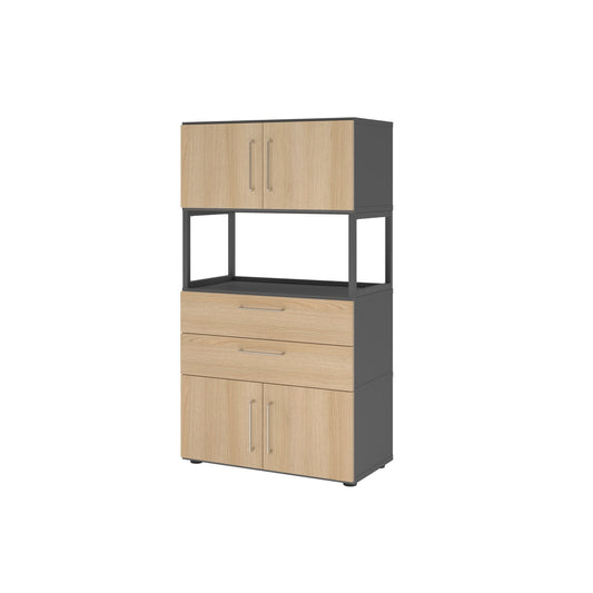 Hammerbacher Regalschrank FlexWall 800 x 1.452 x 417 mm (B x H x T) Flügeltür ohne Rollen Holz