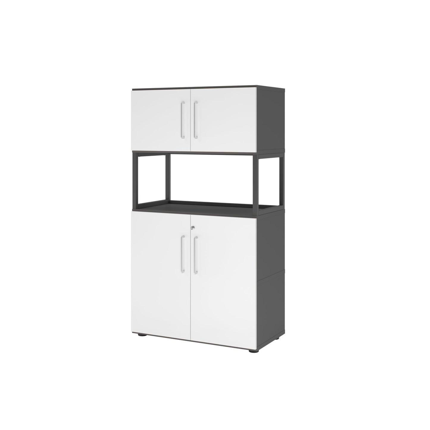 Hammerbacher Regalschrank FlexWall 800 x 1.452 x 417 mm (B x H x T) Flügeltür ohne Rollen Holz