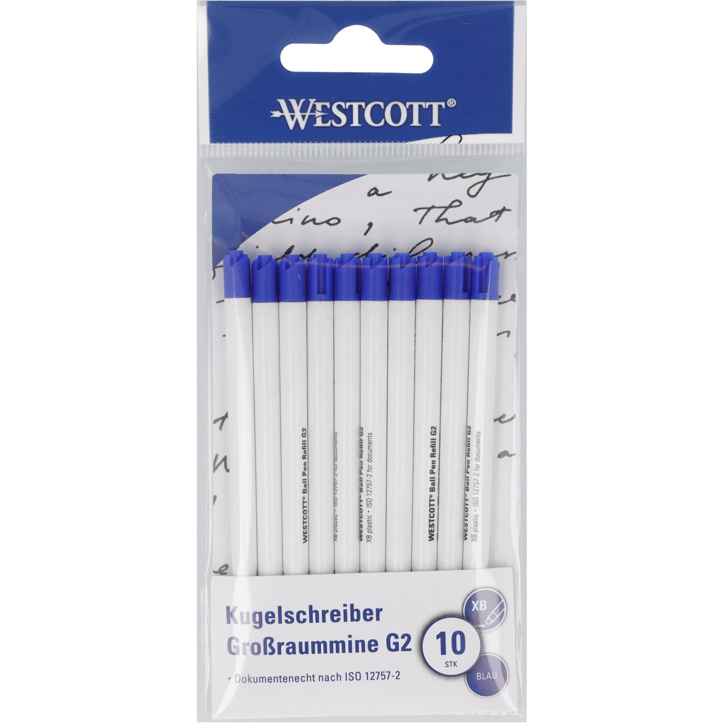 Westcott Großraummine 0,7mm XB blau ISO 12757-2 dokumentenecht 10 St./Pack.