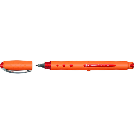 STABILO® Tintenroller worker®+ fine 0,3mm rot Rundspitze nicht dokumentenecht