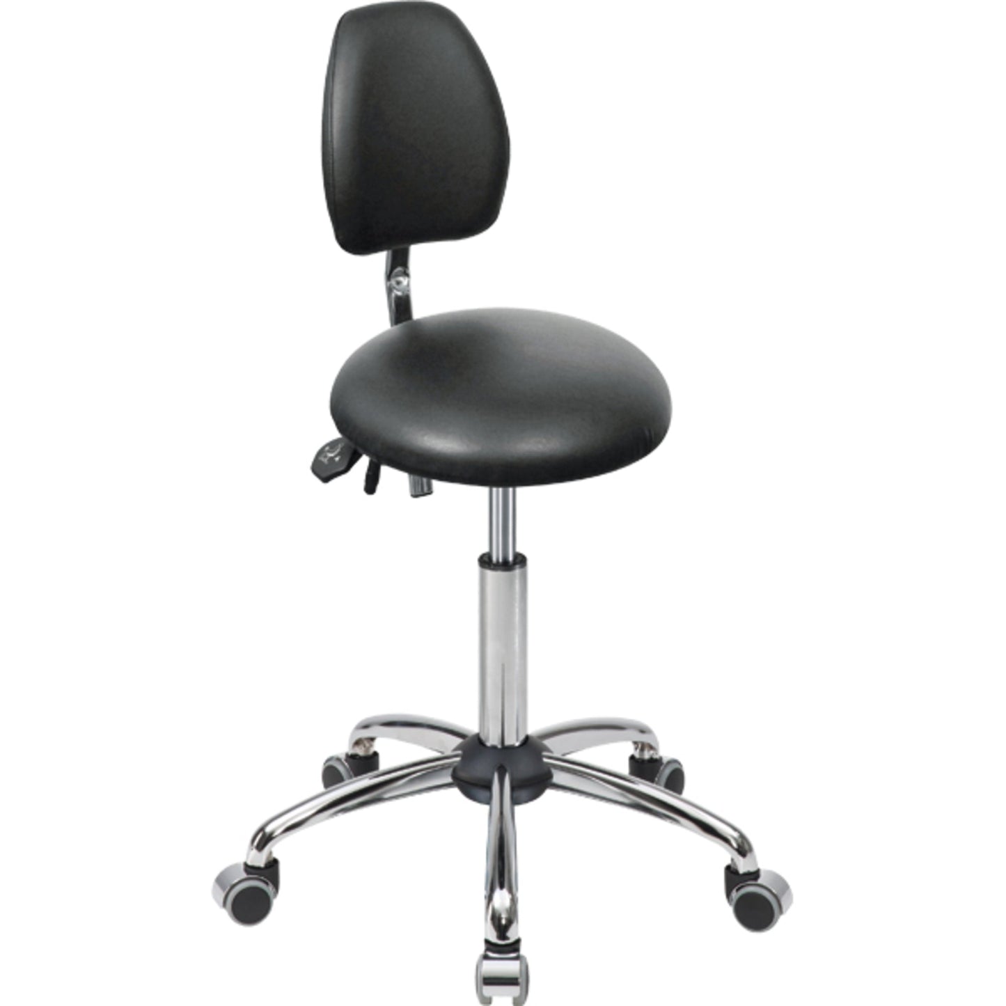 meychair Sitzhocker Assistant Basic Rundsitz Farbe der Sitzfläche: schwarz Farbe des Fußkreuzes: chrom