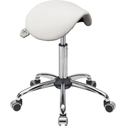 meychair Sitzhocker Assistant Basic Sattel Farbe der Sitzfläche: weiß Farbe des Fußkreuzes: chrom