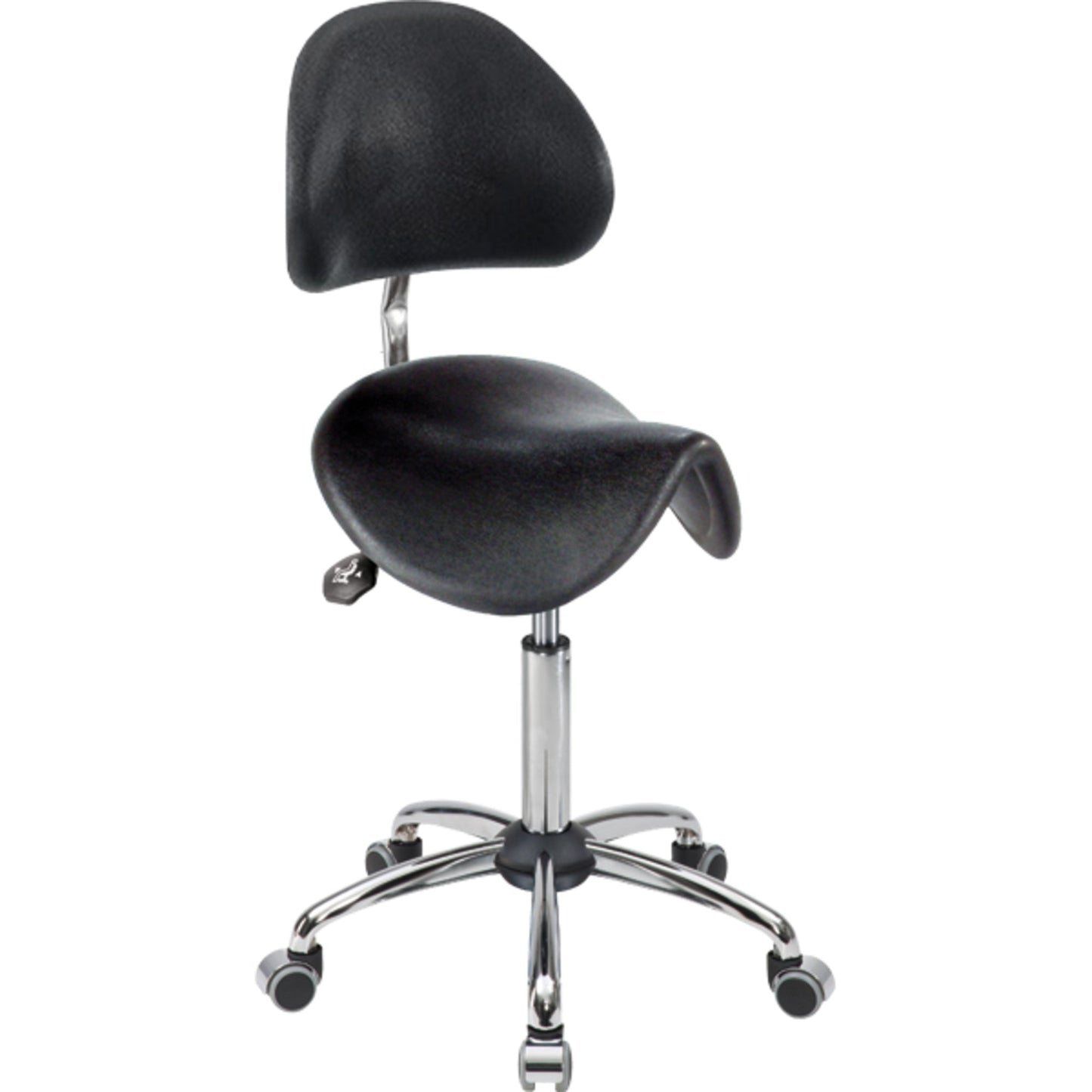 meychair Sitzhocker Assistant Basic Sattel Farbe der Sitzfläche: schwarz Farbe des Fußkreuzes: chrom