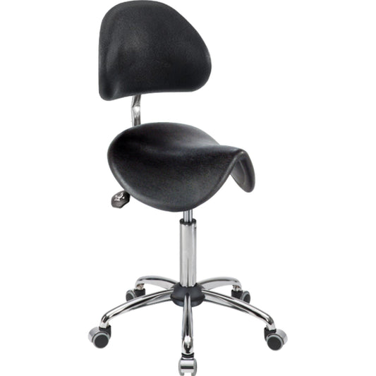 meychair Sitzhocker Assistant Basic Sattel Farbe der Sitzfläche: schwarz Farbe des Fußkreuzes: chrom