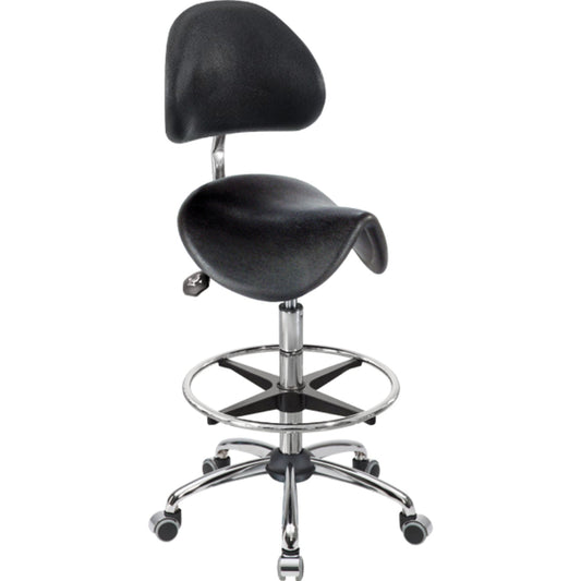 meychair Sitzhocker Assistant Basic Sattel Farbe der Sitzfläche: schwarz Farbe des Fußkreuzes: chrom