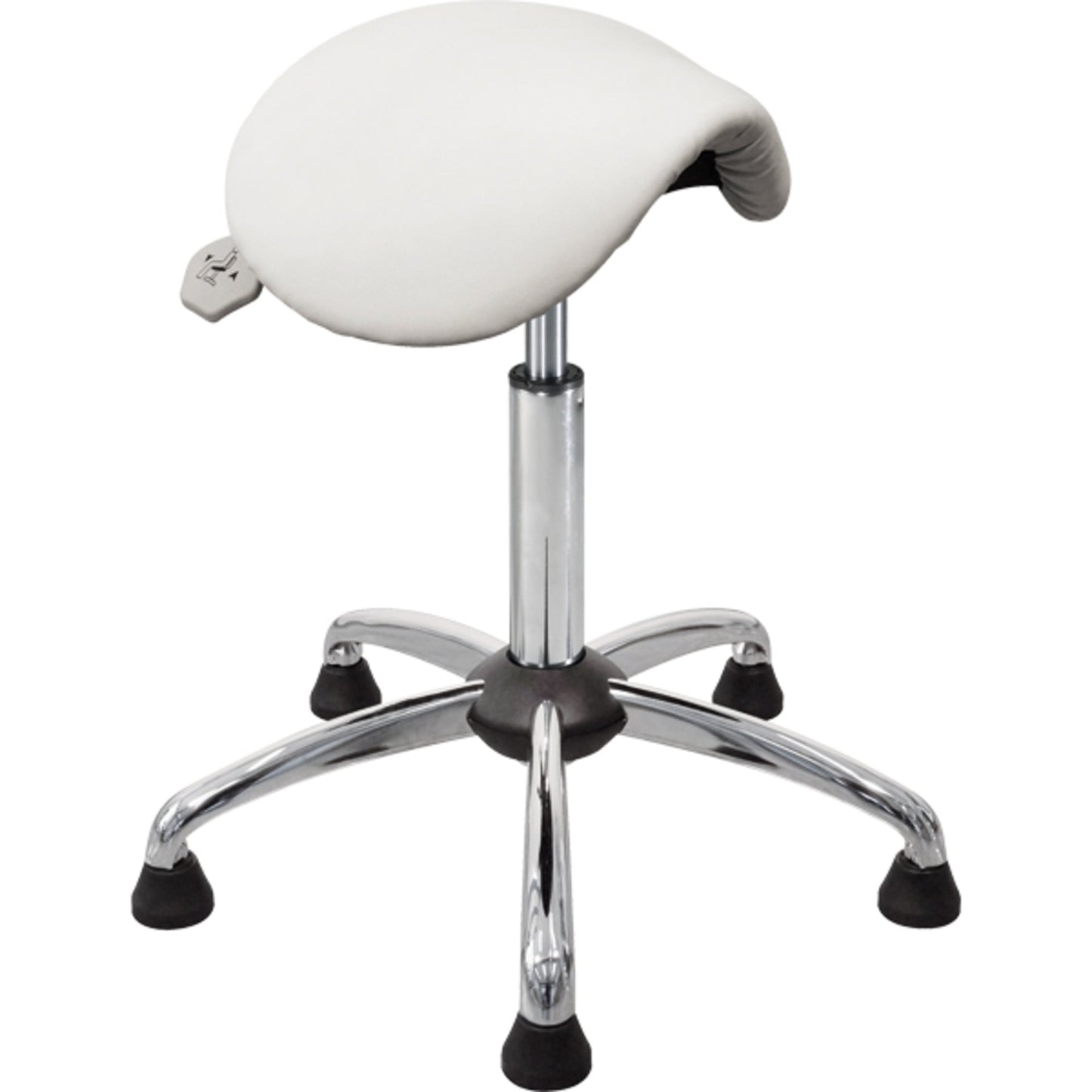 meychair Sitzhocker Assistant Basic Sattel Farbe der Sitzfläche: weiß Farbe des Fußkreuzes: chrom