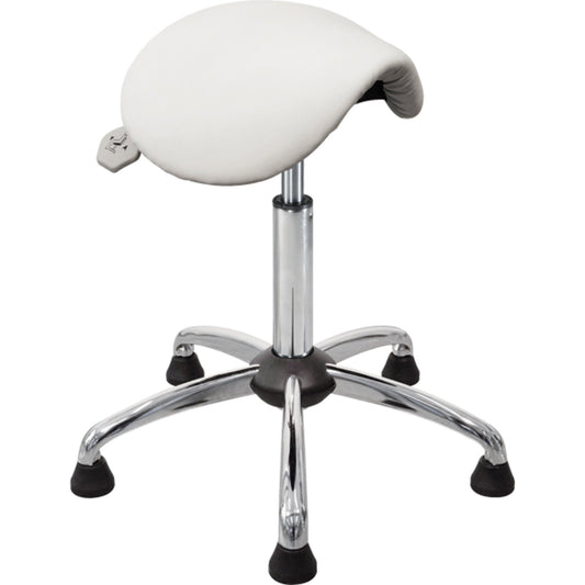 meychair Sitzhocker Assistant Basic Sattel Farbe der Sitzfläche: weiß Farbe des Fußkreuzes: chrom