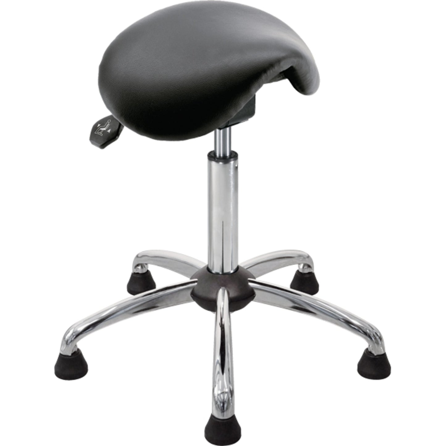 meychair Sitzhocker Assistant Basic Sattel Farbe der Sitzfläche: schwarz Farbe des Fußkreuzes: chrom