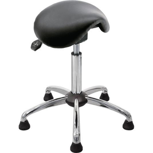 meychair Sitzhocker Assistant Basic Sattel Farbe der Sitzfläche: schwarz Farbe des Fußkreuzes: chrom