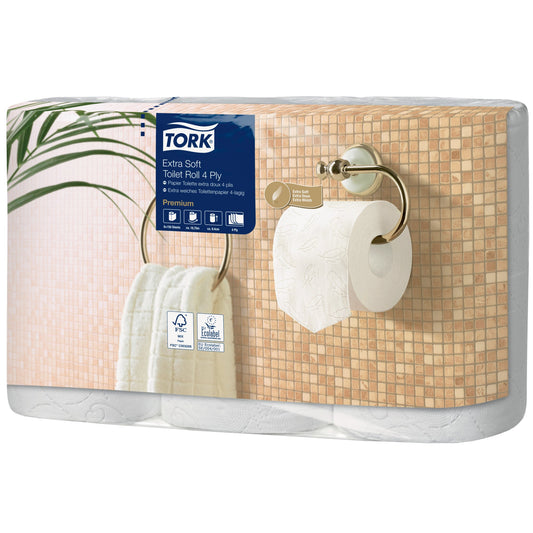 Tork Toilettenpapier Premium 4-lagig weiß 150 Bl./Rl. 6 Rl./Pack.