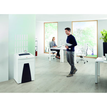 HSM® Aktenvernichter SECURIO P44i P-5 Papier, Büroklammern, Kreditkarten, CDs/DVDs, Disketten, USB-Sticks Partikelschnitt 32 Bl. weiß