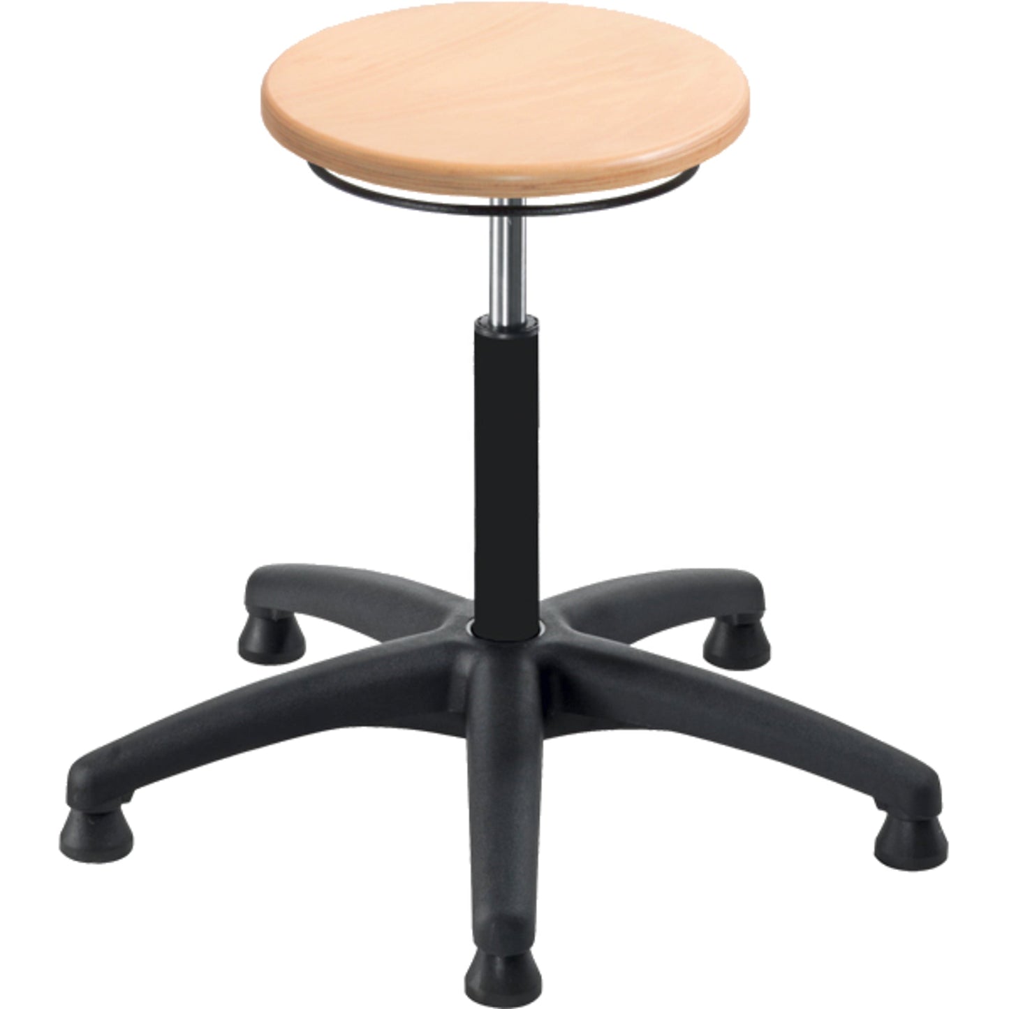 meychair Sitzhocker Assistant Basic Rundsitz Farbe der Sitzfläche: buche Farbe des Fußkreuzes: schwarz