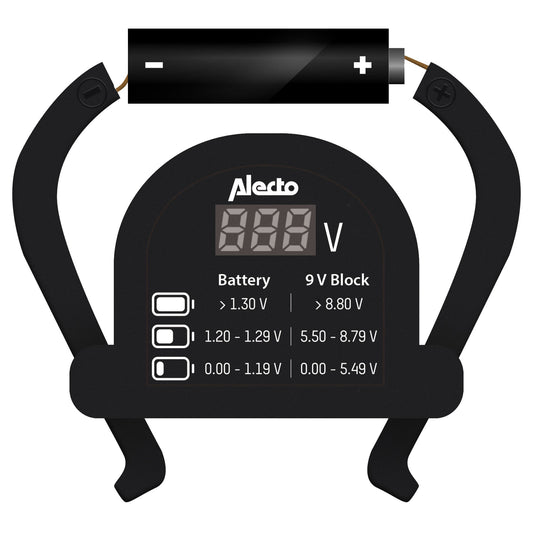 Alecto Batterietester BTT2 AAA/Micro, AA/Mignon, C/Baby, D/Mono, E-Block 6,2 x 61 x 1,8 cm (B x H x T) Plastik