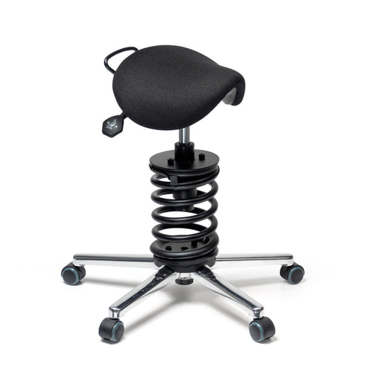 meychair Sitzhocker Assistant Pro A34 Sattel Farbe der Sitzfläche: schwarz Farbe des Fußkreuzes: alu