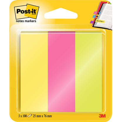 Post-it® Haftmarker Page Marker 76 x 25 mm (B x H) neongelb, guavapink, neongrün 100 Bl./Block 3 Block/Pack.