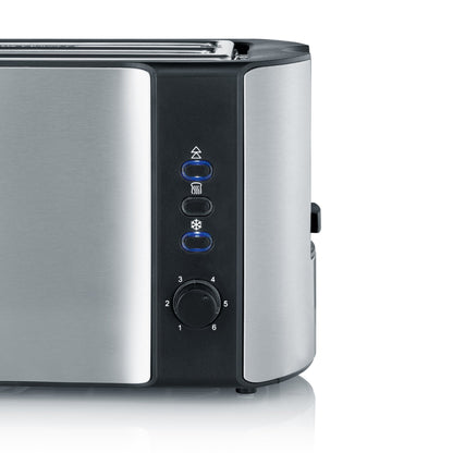 SEVERIN Toaster TA 2590 38 x 19 x 18 cm (B x H x T) 1.400W 2 Toastkammern mit Brötchenaufsatz