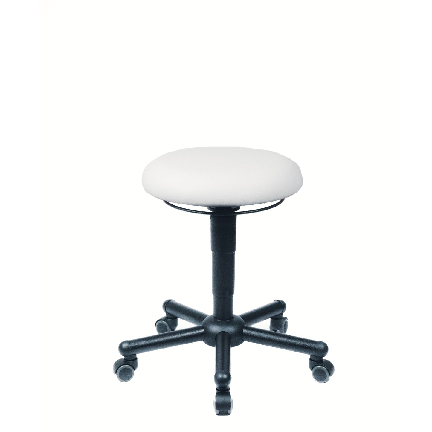 meychair Sitzhocker Assistant Pro A19 XXL Rundsitz weiß Farbe des Fußkreuzes: schwarz