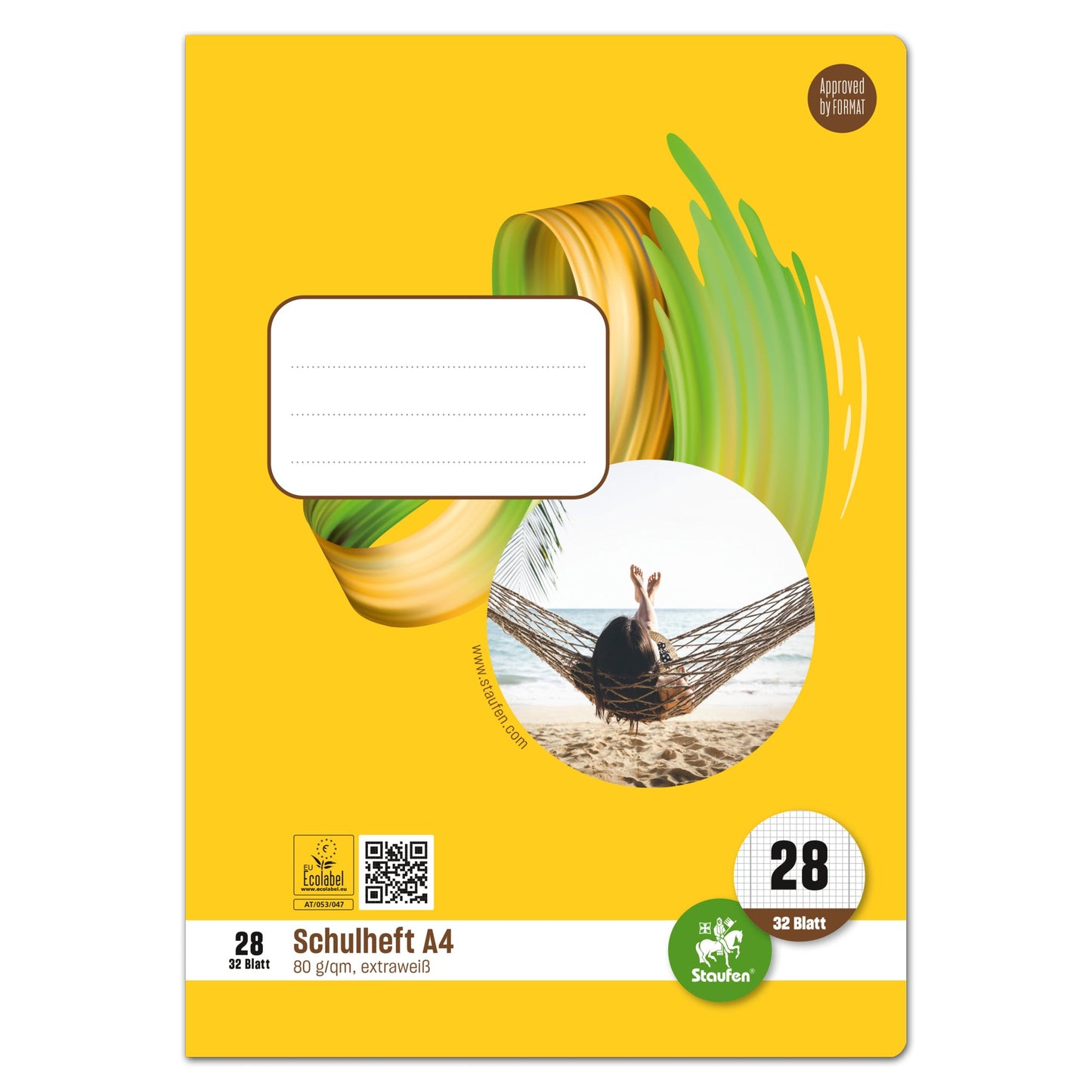Staufen Schulheft Style DIN A4 kariert mit Rand innen/außen 28 32 Bl.