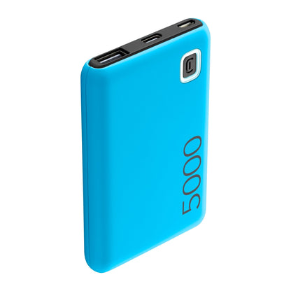 cellularline Powerbank ESSENCE Eingang: Mico-USB-B, USB-C, Ausgang: USB-A inkl. USB-C-Kabel blau