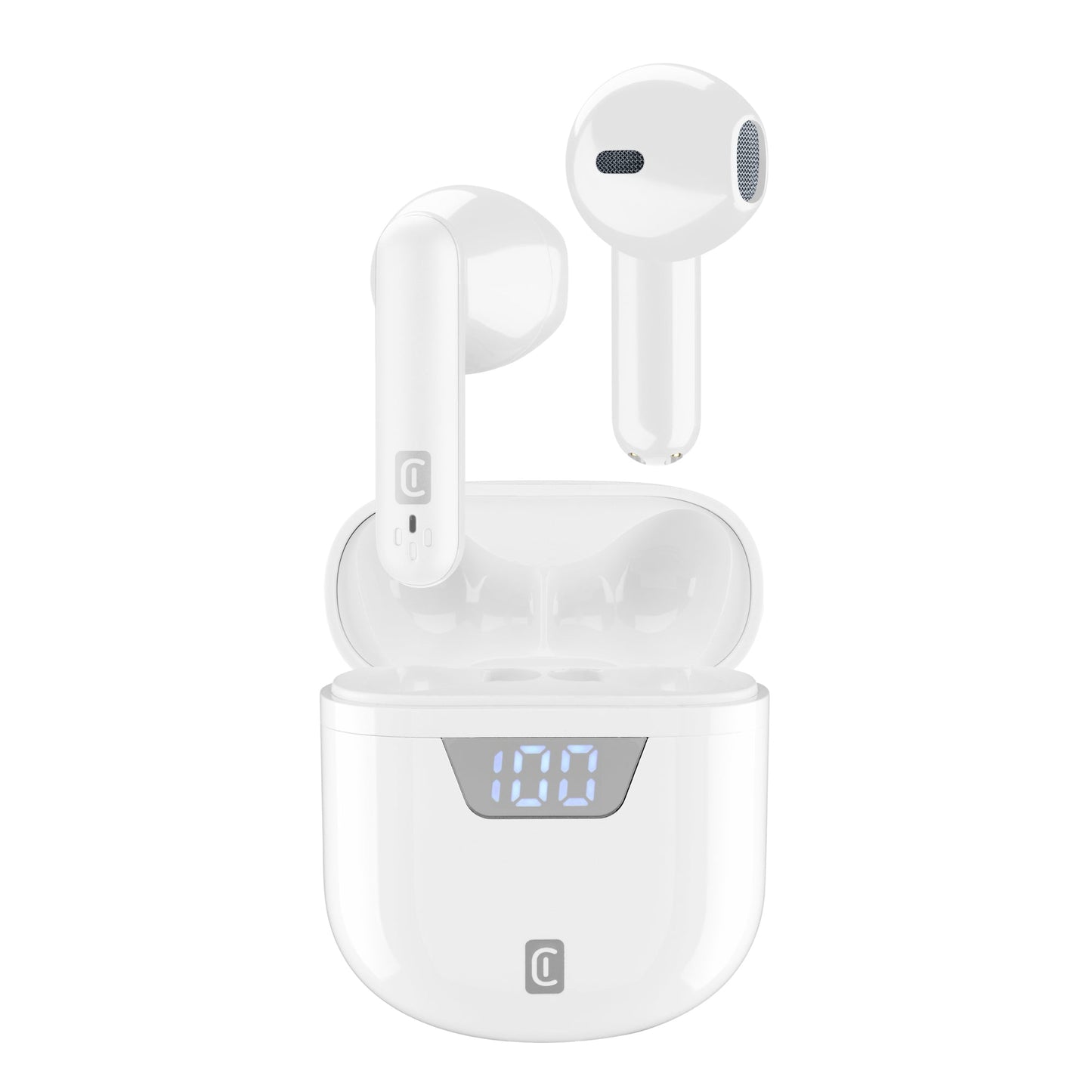 cellularline Kopfhörer SEEK In-Ear Smartphones Akku inkl. Ladegehäuse, USB-C-Kabel weiß