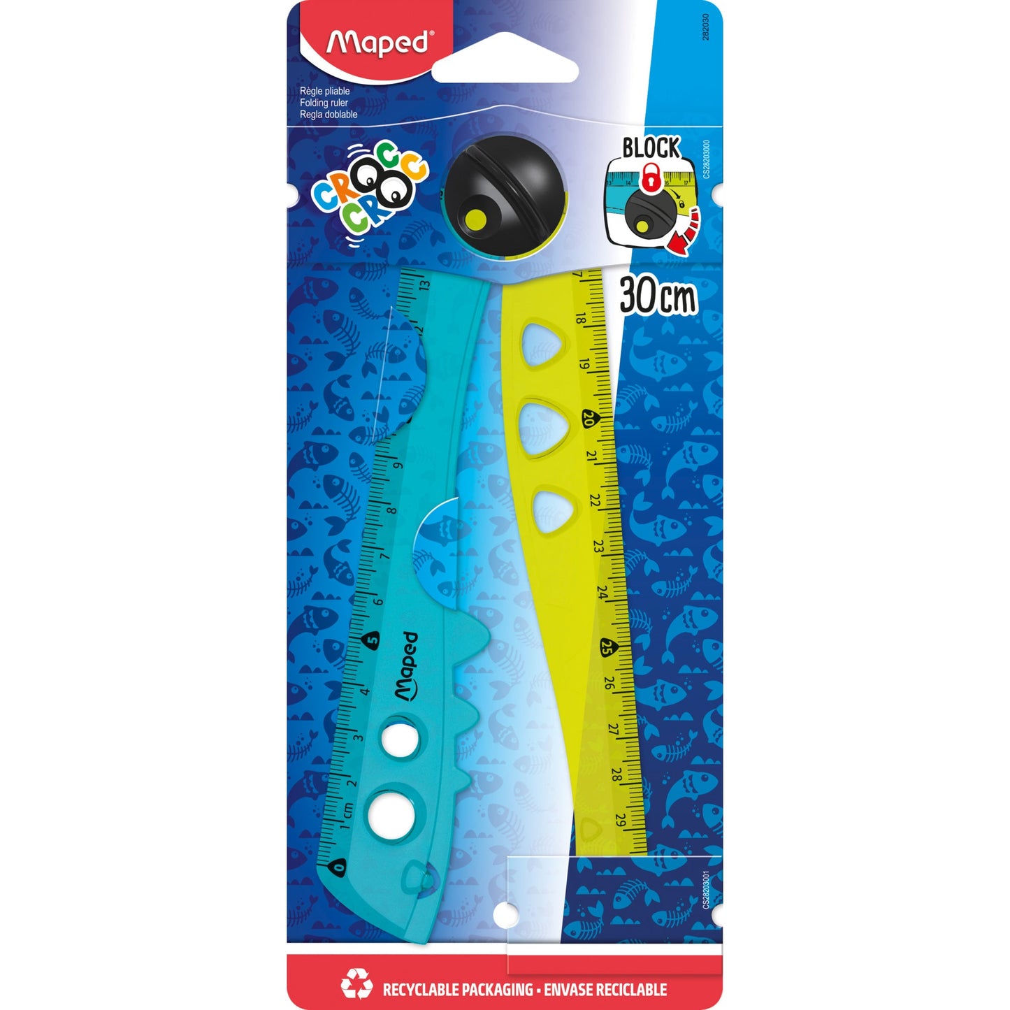 Maped Lineal Croc Croc 30cm Kunststoff gelb/türkis