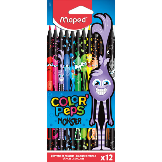 Maped Buntstift COLOR'PEPS BLACK MONSTER farbig sortiert 12 St./Pack.