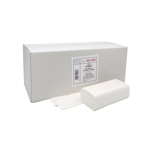 Fripa Papierhandtücher COMFORT 24 x 24 cm (B x L) 100 % Zellstoff hochweiß 15 x 150 Bl./Pack.